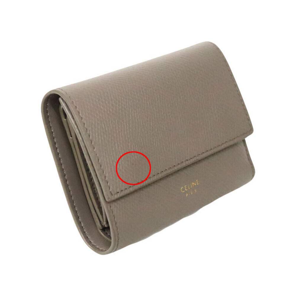 Celine Leather Wallet Gray Trifold Compact - Picture 3 of 8